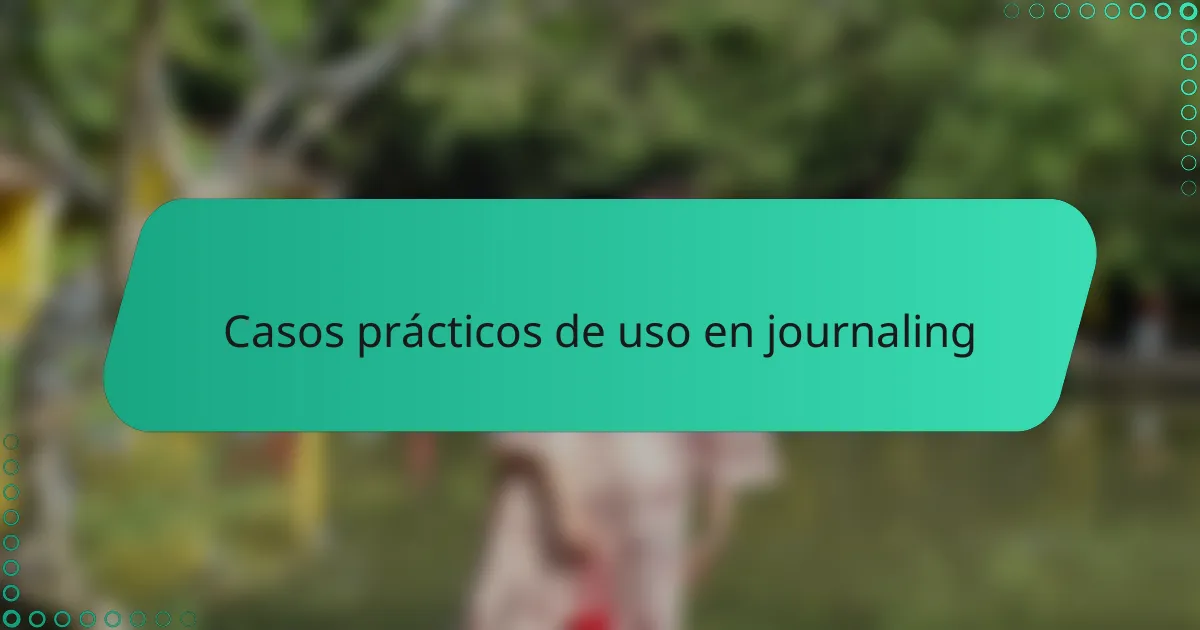 Casos prácticos de uso en journaling