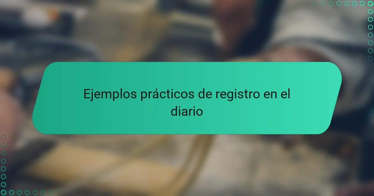 Ejemplos prácticos de registro en el diario
