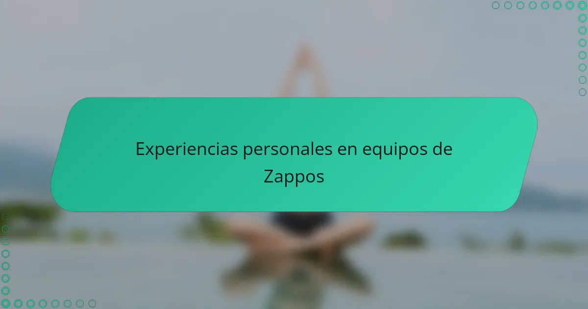 Experiencias personales en equipos de Zappos