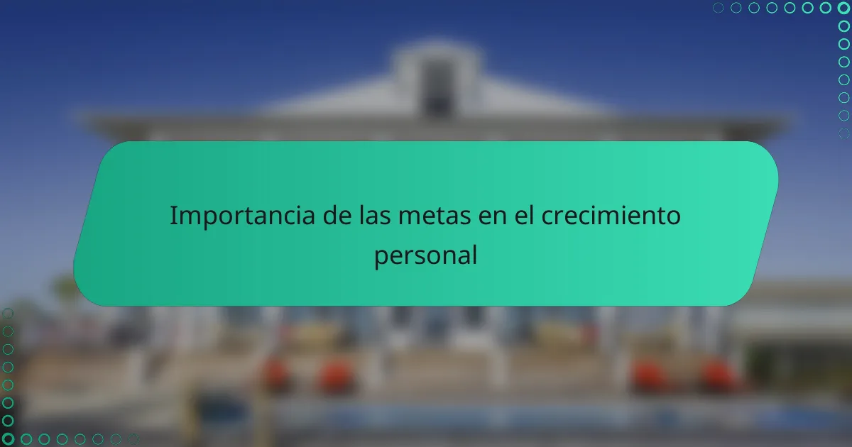 Importancia de las metas en el crecimiento personal