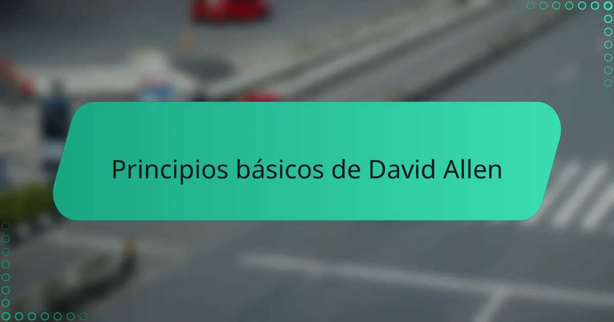 Principios básicos de David Allen