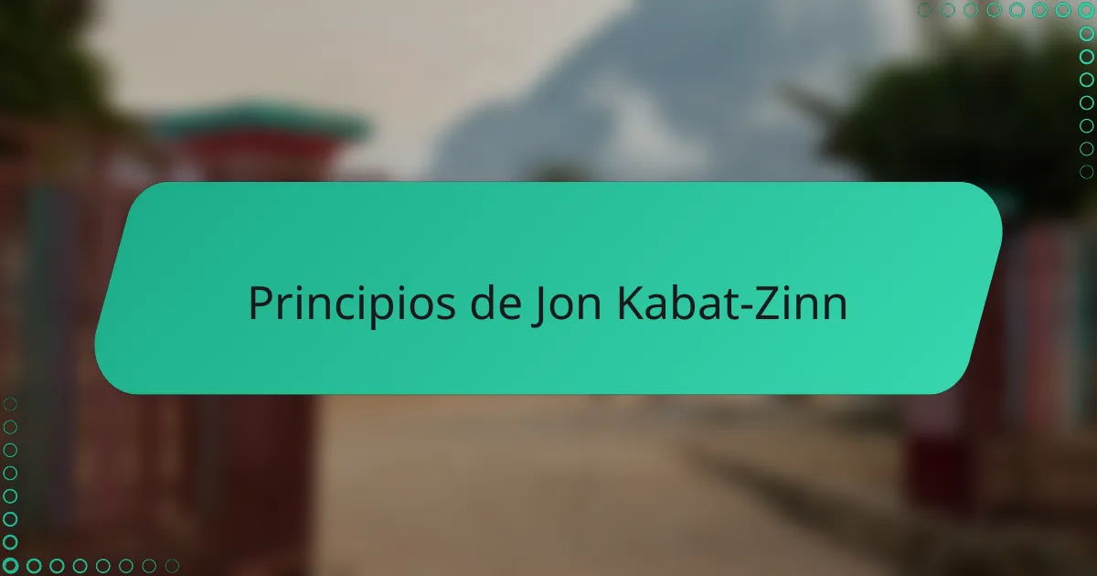 Principios de Jon Kabat-Zinn