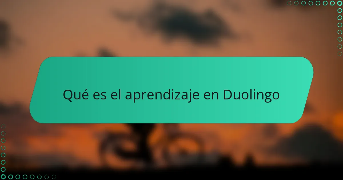 Qué es el aprendizaje en Duolingo